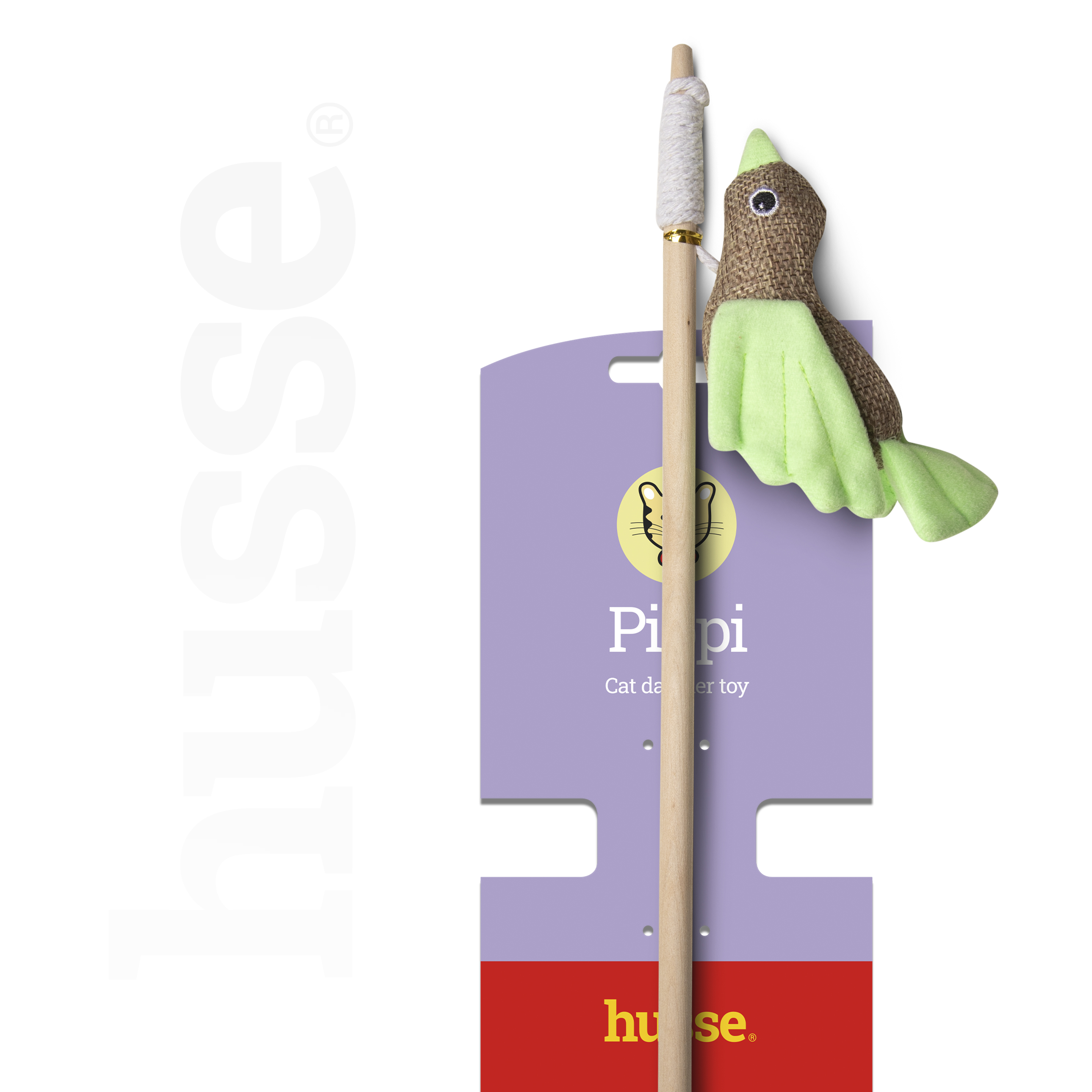 Pippi, 1 pc |  Kattleksak med en fågelpendel