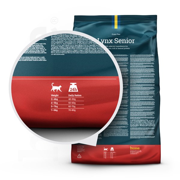 Lynx Senior, 7 kg | Spannmålsfritt foder för äldre katter med känslig hud och mage