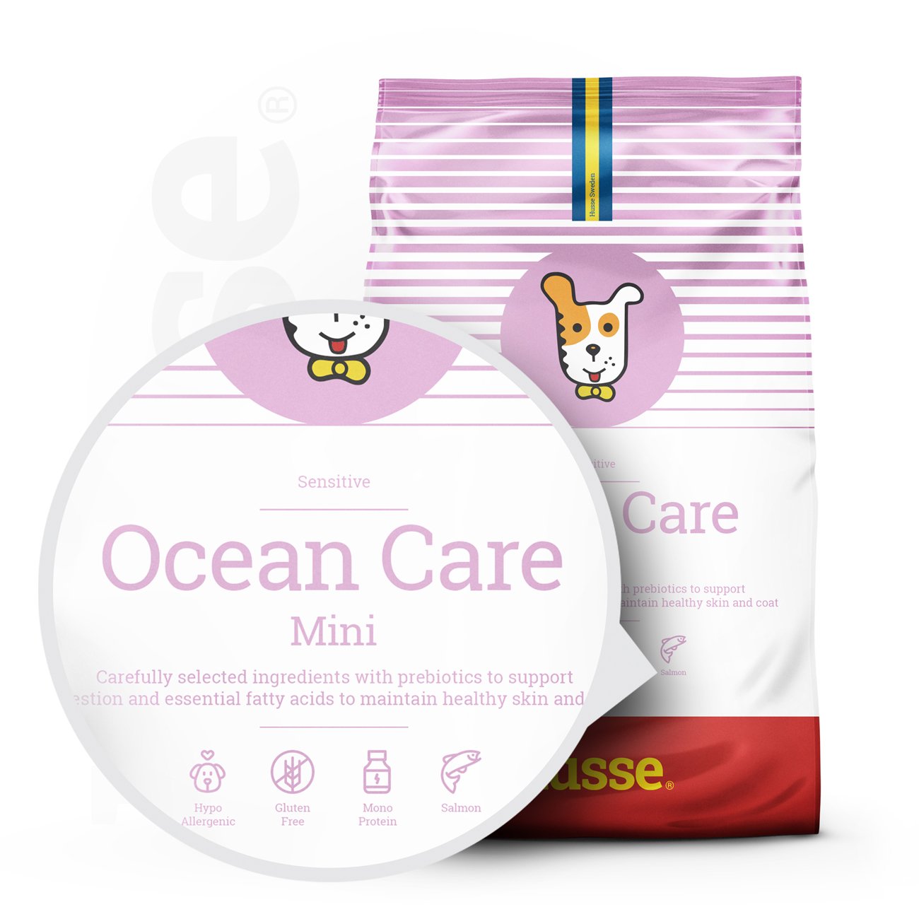 Sensitive Ocean Care Mini, 2 kg | Glutenfritt recept med en enda animalisk proteinkälla  Med omega-fettsyror för att stödja närande hud och en glänsande päls