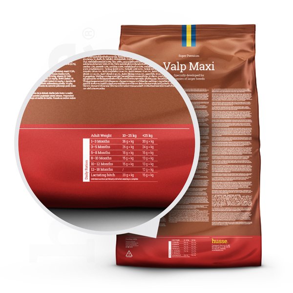 Valp Maxi, 12 kg | Stödjer utvecklingsbehoven hos stora rashundvalpar.