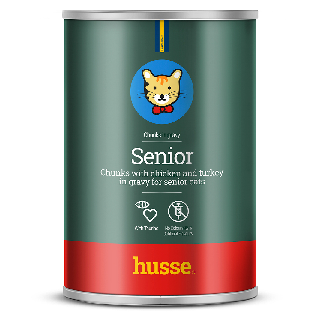 Senior - bitar i sås , 415 g | Balanserad måltid med tillsatt taurin