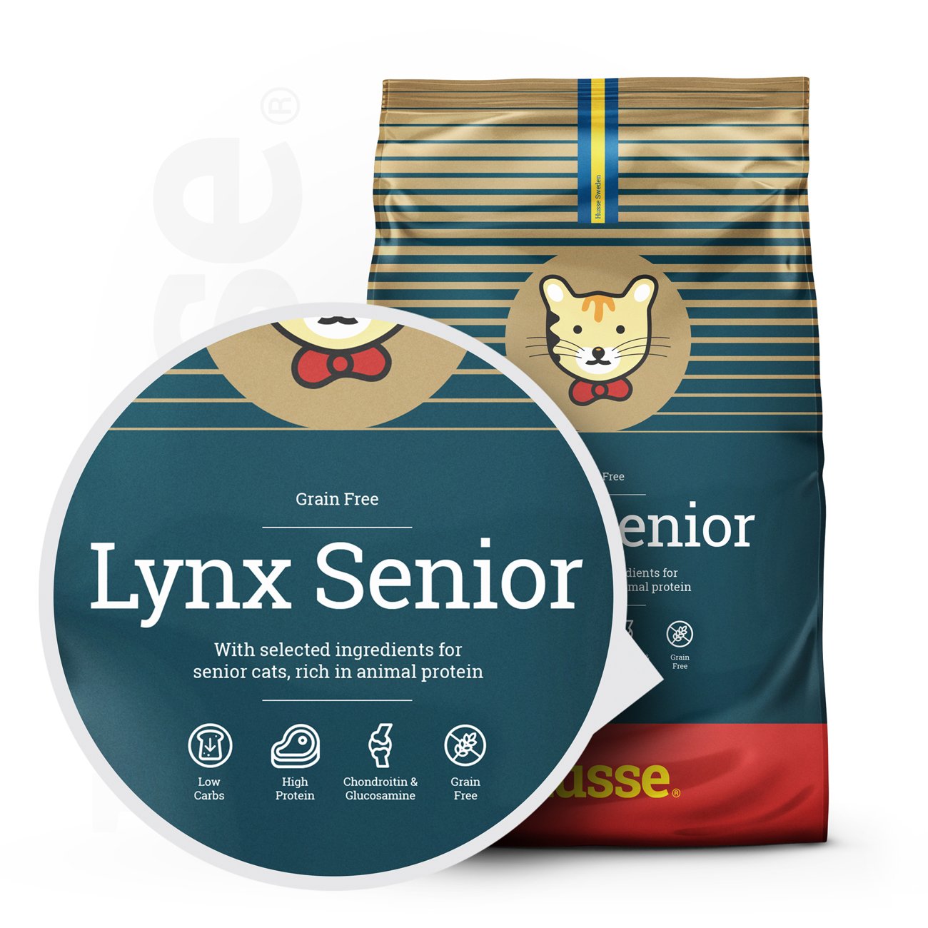 Lynx Senior, 7 kg | Spannmålsfritt foder för äldre katter med känslig hud och mage