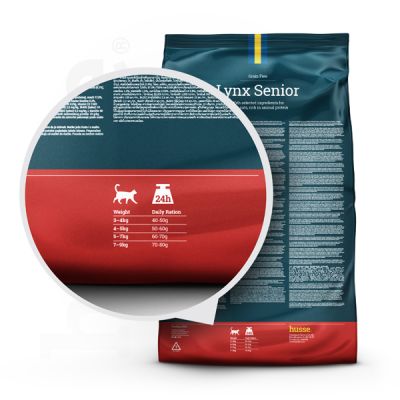 Lynx Senior, 7 kg | Spannmålsfritt foder för äldre katter med känslig hud och mage
