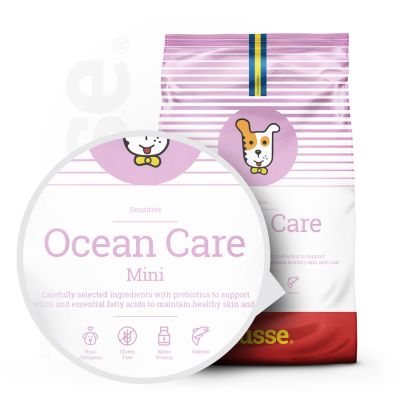 Sensitive Ocean Care Mini, 2 kg | Glutenfritt recept med en enda animalisk proteinkälla  Med omega-fettsyror för att stödja närande hud och en glänsande päls