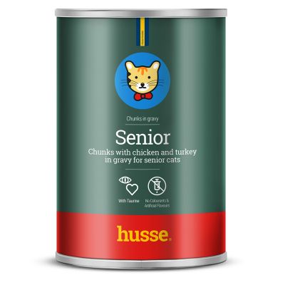 Senior - bitar i sås , 415 g | Balanserad måltid med tillsatt taurin